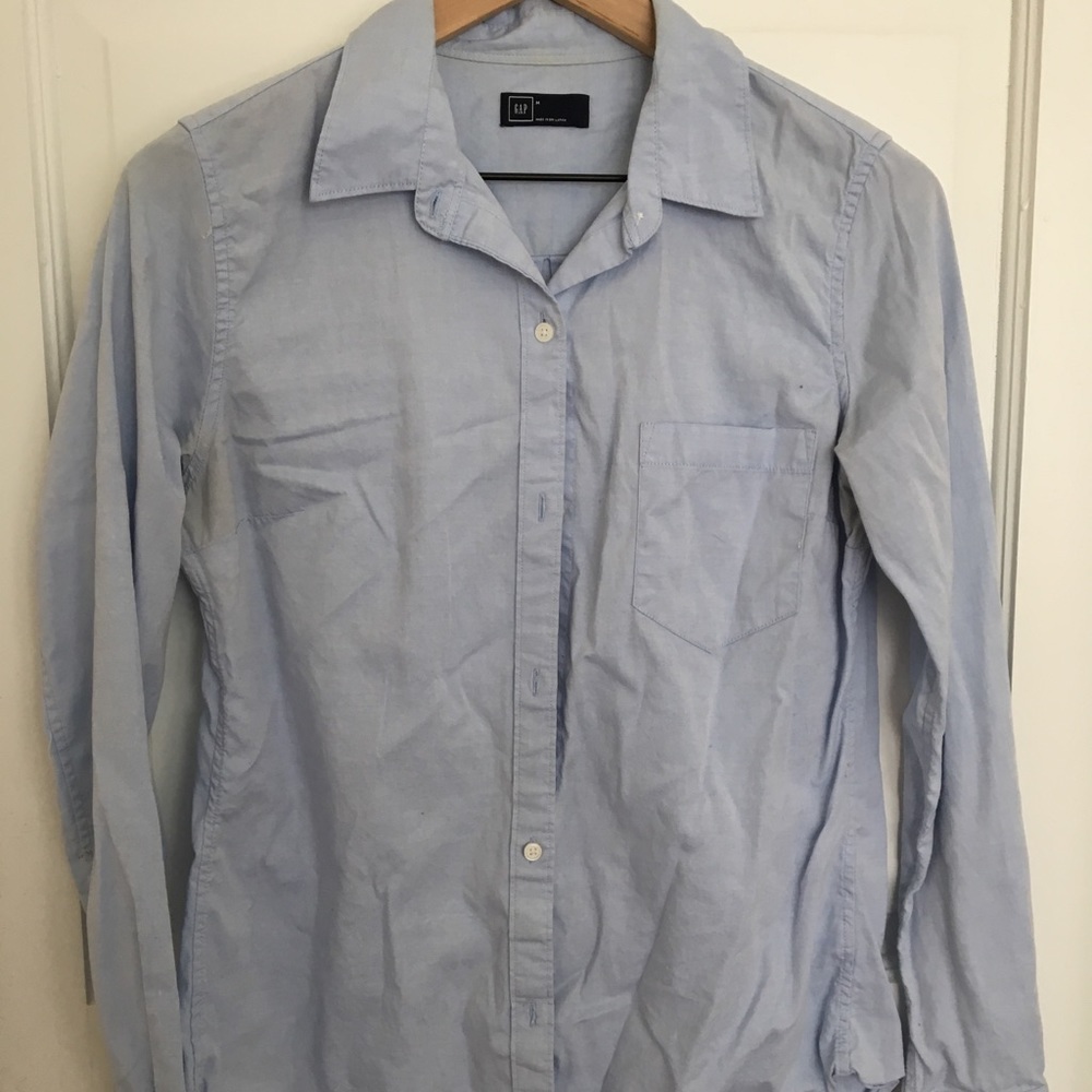 Gap Boyfriend Button Up In Chambray - image 1